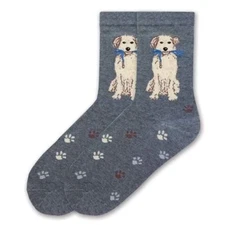 Dog Socks "Ready to Walk" Charcoal - K. Bell Ankle High Socks 1 Pair