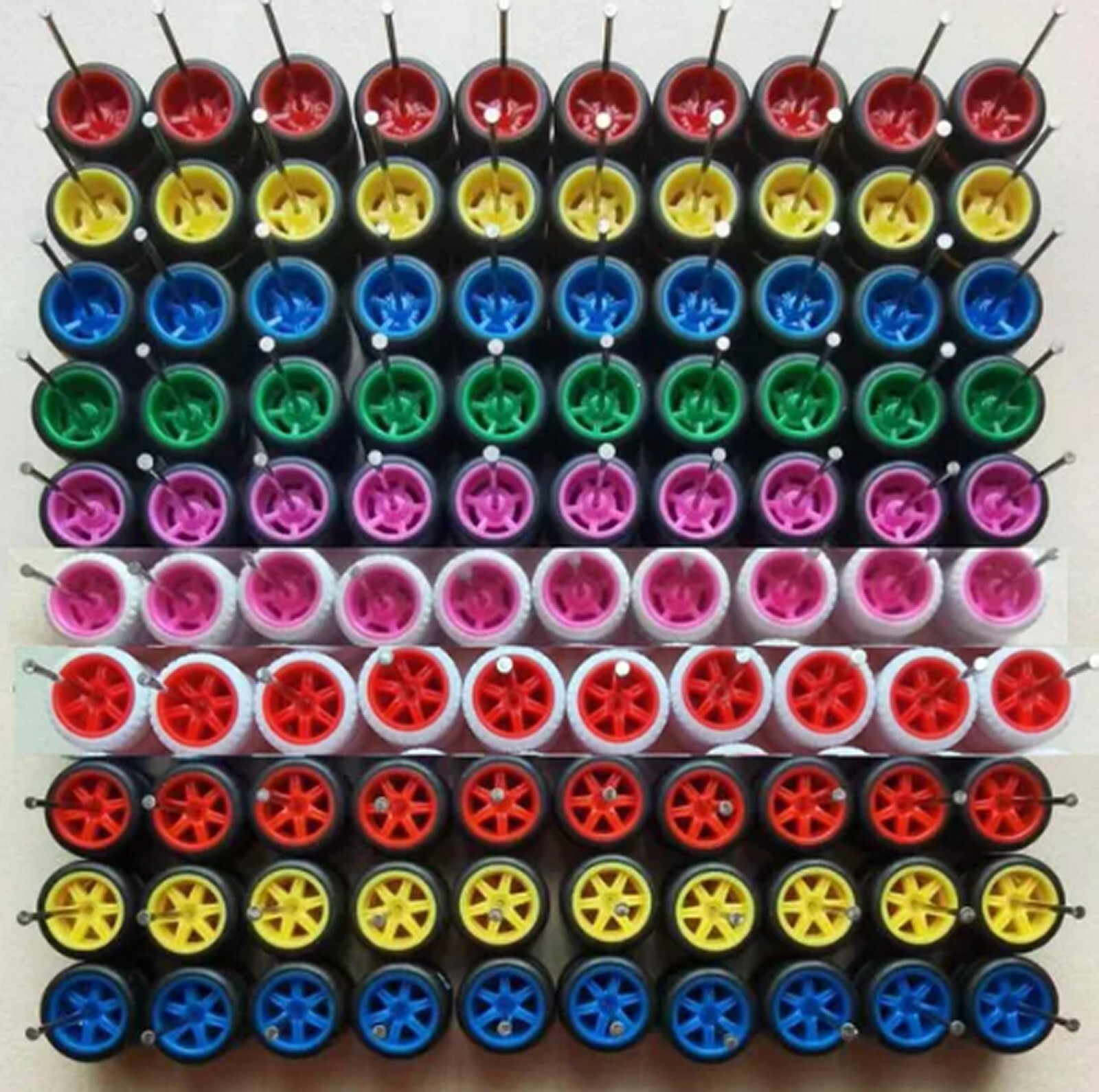 1:64 50 SETS of Custom WHEELS and RUBBER Tyres 5 spoke JDM style Fit hotwheels-image