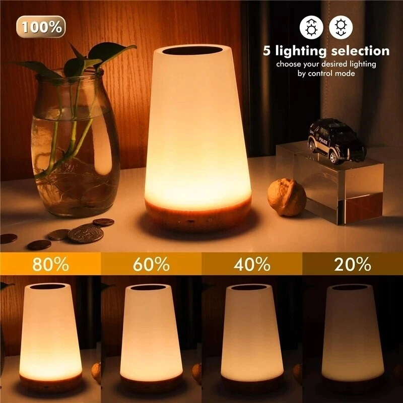 Colour Changing Table Lamp Bedside For Bedroom Touch Nightlight