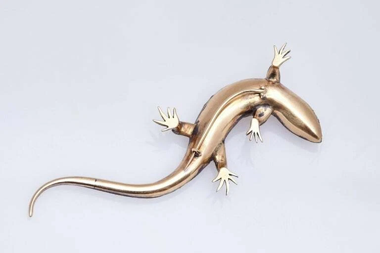 Impresionante broche antiguo de circonita cúbica y ojos de rubíes lagarto montado en plata 925 Foto 4 de 4