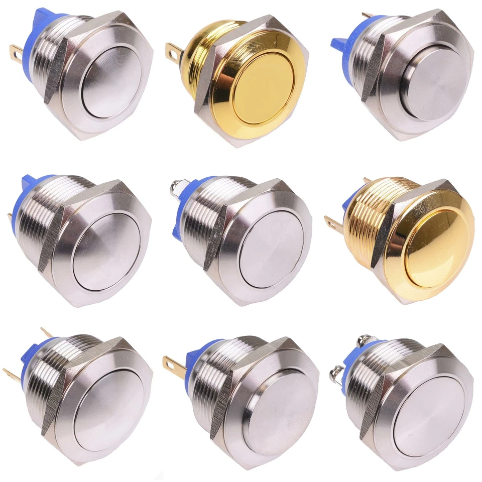 Off-(On) Momentary Vandal Resistant Push Button Switch SPST 16mm 19mm 22mm