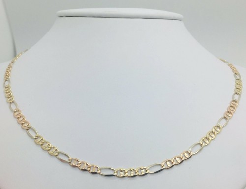 14K Solid Tri-Color Gold Figarucci Link 