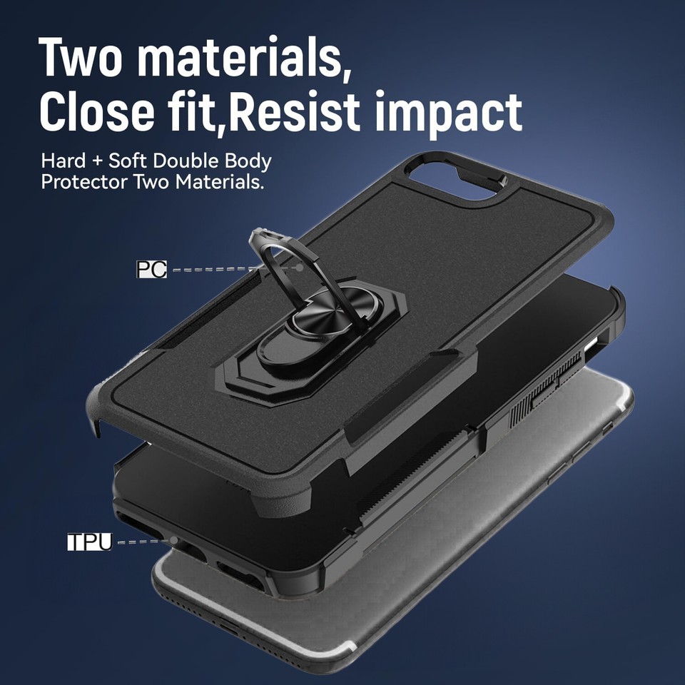 For iPhone SE 8 7 Plus 6s Case Phone Cover Shockproof Ring Stand+ ...