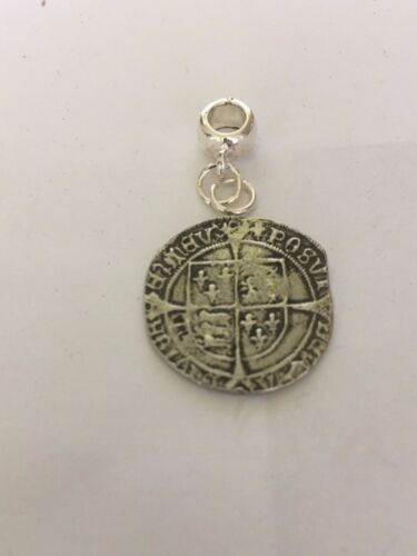 Henry VIII Groat Münze WC45 Charm mit 5 mm Loch passt Anhänger Charm Armband    - Bild 1 von 1