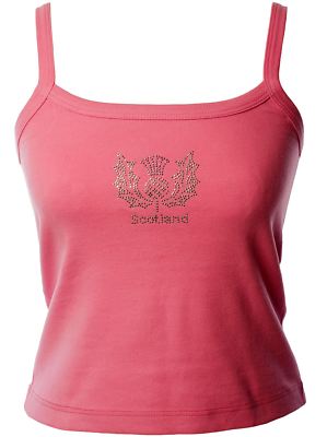 Herren Trägertop mit glitzerndem Distel-Design in Rosa Größe M