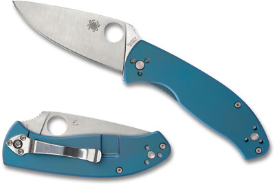 SPYDERCO Tenacious, Blue Titanium Handles, 8Cr13MoV Steel, Reeve Lock, C122TIBLP