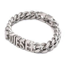 DIESEL Mens Stainless Steel Logo Chain Bracelet DX1389040 BNWT 120