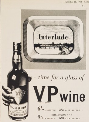 1952 VP Wine Rich Ruby Print Ad