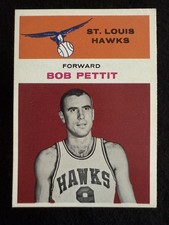 1961–62 Fleer Bob Pettit (#34) EX Centered (Rare for Set), HOFer ^GRUMPYBUCK^