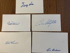 MLB HOF Signed Index Cards Lot of 5 - Lemon, Boudreau, Slaughter, Doerr and Kell — photo 2