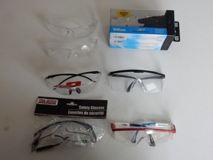 Lot Of 7 Men's Clear Lens Safety Glasses