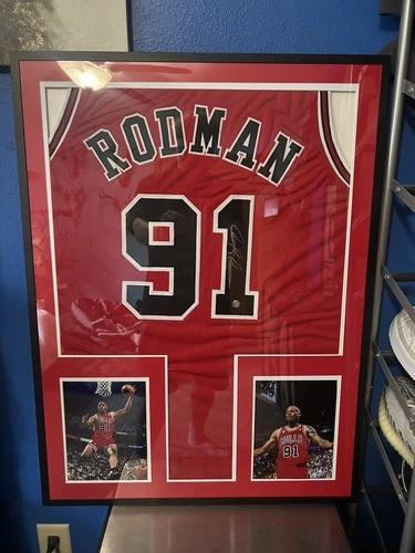 Dennis Rodman Signed Chicago Red Basketball Jersey