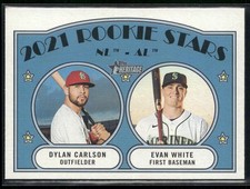2021 Topps Heritage #295 NL/AL 2021 Rookie Stars Dylan Carlson / Evan White RC