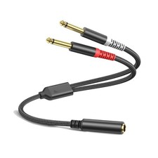 1/4 TRS Breakout Cable 1 FT, Splitter Y Adapter, 6.35mm TRS Female to Dual 6....