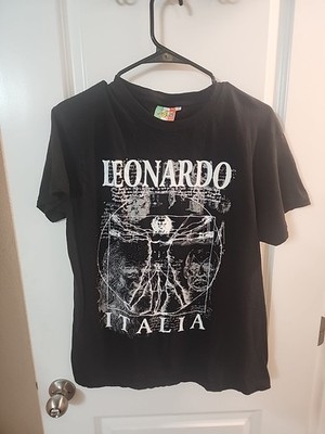 Vtg Y2K Leonardo Da Vinci Italia Vitruvian Man Art T-Shirt Women's Size L Large 