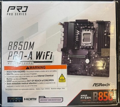 ASRock B850M PRO-A WiFi MicroATX Motherboard AMD Socket AM5 DDR5 Gaming