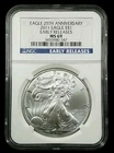 2011 S$1 American Silver Eagle 25th Anniversary NGC MS 69  #6442