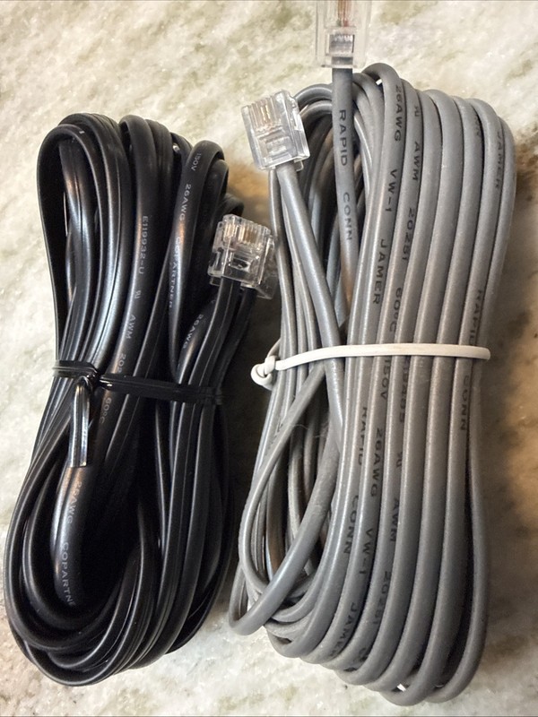 Lot Of 2 Phone Cable 18 Feet Telephone Line Cord (LISTED ON OTHER SITES)