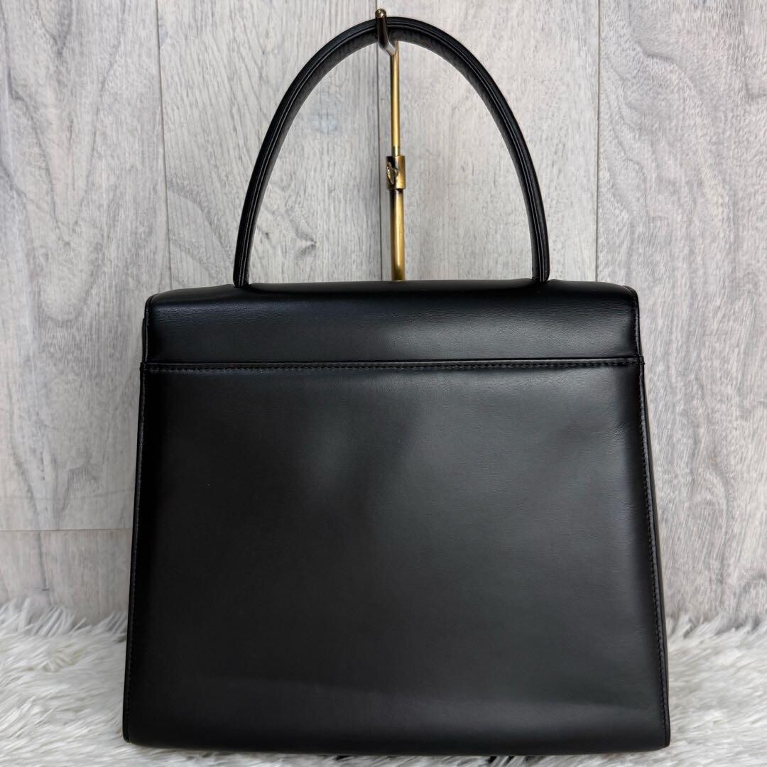 Givenchy 4G Logo Flap Leather Top Handle Bag Vintage Black Auth image 3