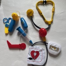 Doctor Nurse Kit Pretend Play Stethoscope Scissors BP Cuff, Syringe, Otoscope