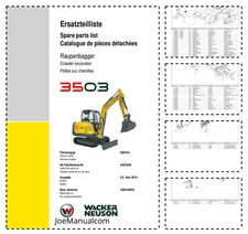 Wacker Neuson 3503 Track Excavator Parts Catalog AG01628 PDF