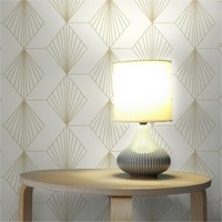 Vorgeleimte Tapete Art Deco Vliestapete Grafik Creme Gold Wohnzimmer