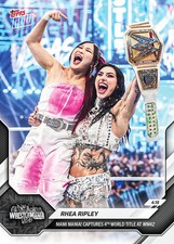 2026 Topps NOW WWE RHEA RIPLEY Captures 4th Wolrd Title at WM 42 #49 *PRESALE*