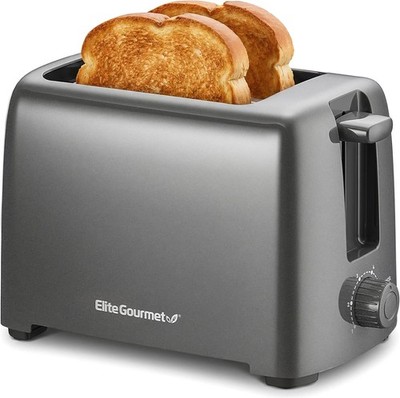 Gunmetal Gray 2 Slice Toaster with Cancel Function and LED Display