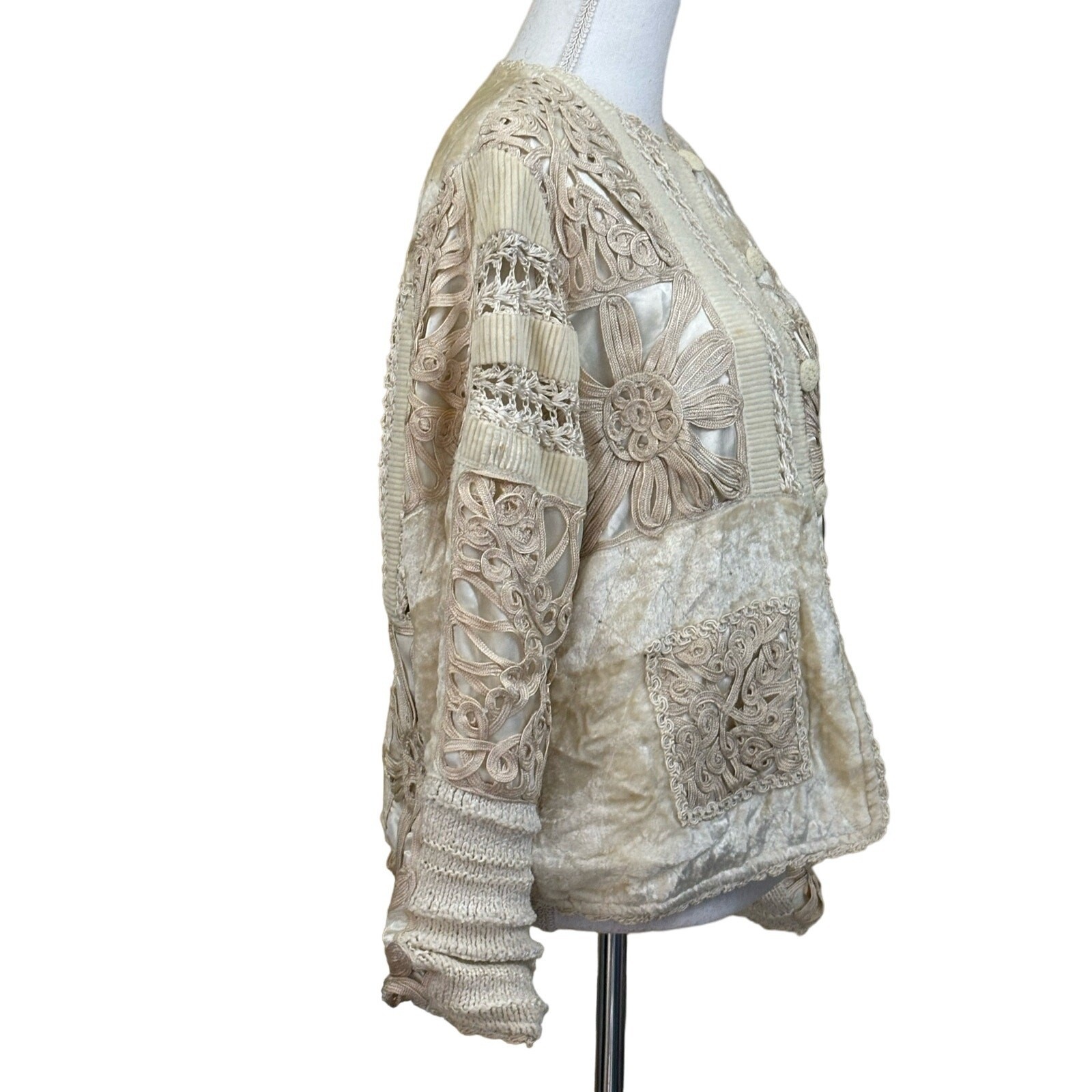 Ivory multimedia patchwork Jacket, lace, crochet,… - image 2
