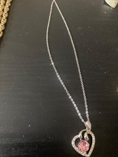 Swarovski Pink Heart Pendant Necklace 20 inches