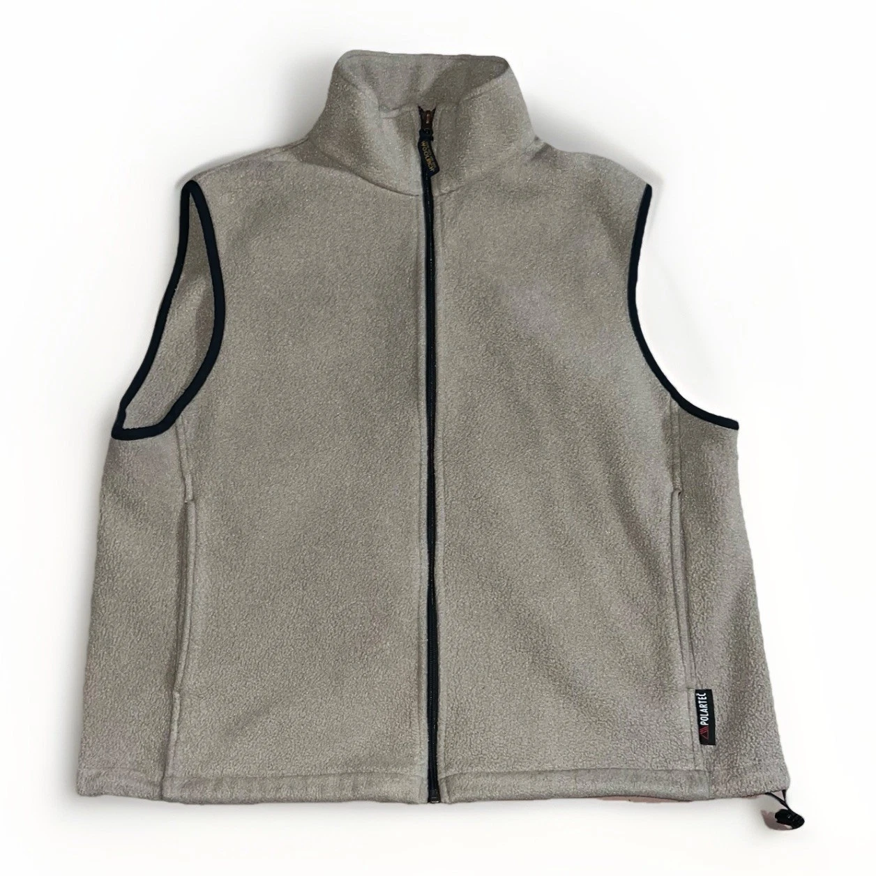 Woolrich Fleece Vest Mens Large Brown Zip Up Hiking Polartec Adult