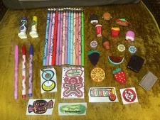 Vintage 80s  Eraser, Pencil, And Sniff Sticker Lot!