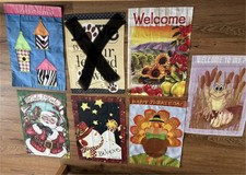 6 Assorted Garden Flags - 12x18 Inch Double Sided Yard Flags, Seasons Holidays