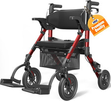 Walkers for Seniors, Wheelchairs for Adults, Rollator Walker with Seat, 2 in 1 R