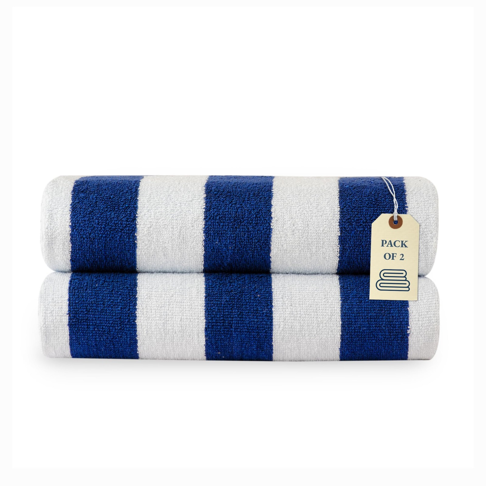 - 2 Pack Beach Towels Oversized, Cabana Stripe Large ...