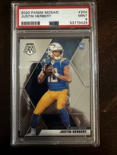 2020 Justin Herbert Mosaic Rookie Card RC #204 PSA 9 Chargers MINT! ??. rookie card picture
