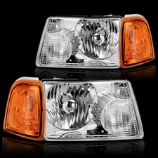 Headlamps Replacement For 2001-2011 Ford Ranger XL XLT Amber Headlights Assembly
