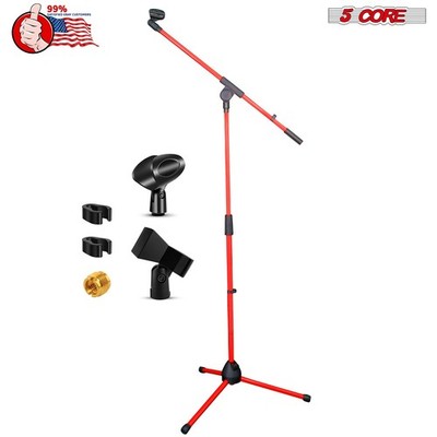 5 Core Microphone Stand Floor Adjustable 72'' w Extending Telescoping Boom Arm
