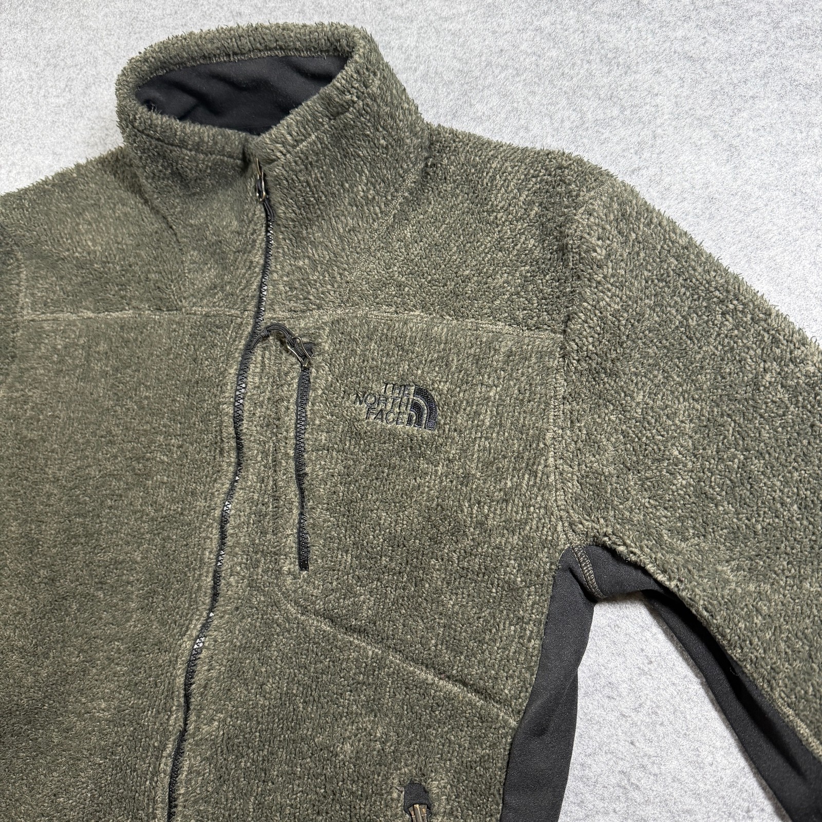 The North Face Denali Fleece Jacket Mens S Olive Green Polartec Full Zip Vintage thumbnail 3