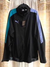 NWT Mens Puma zippered track speed jacket. black-lavender-aqua , XXL - 60.00