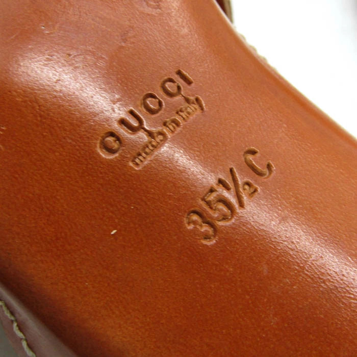 GUCCI Mule Sandals GG Canvas Brand Shoes Made in Italy Women's Size 35.5 Brown thumbnail 4