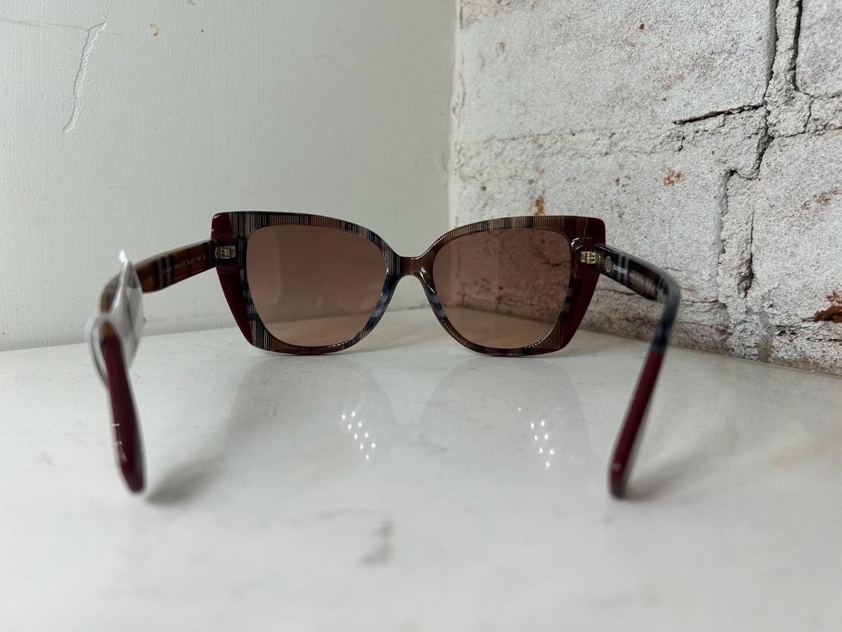 NEW BURBERRY MERYL BE4393 CHECK BROWN/BORDEAUX AUTHENTIC SUNGLASSES BURBERRY brown check/pink gradient MERYL BE4393 405413 54  main image 4