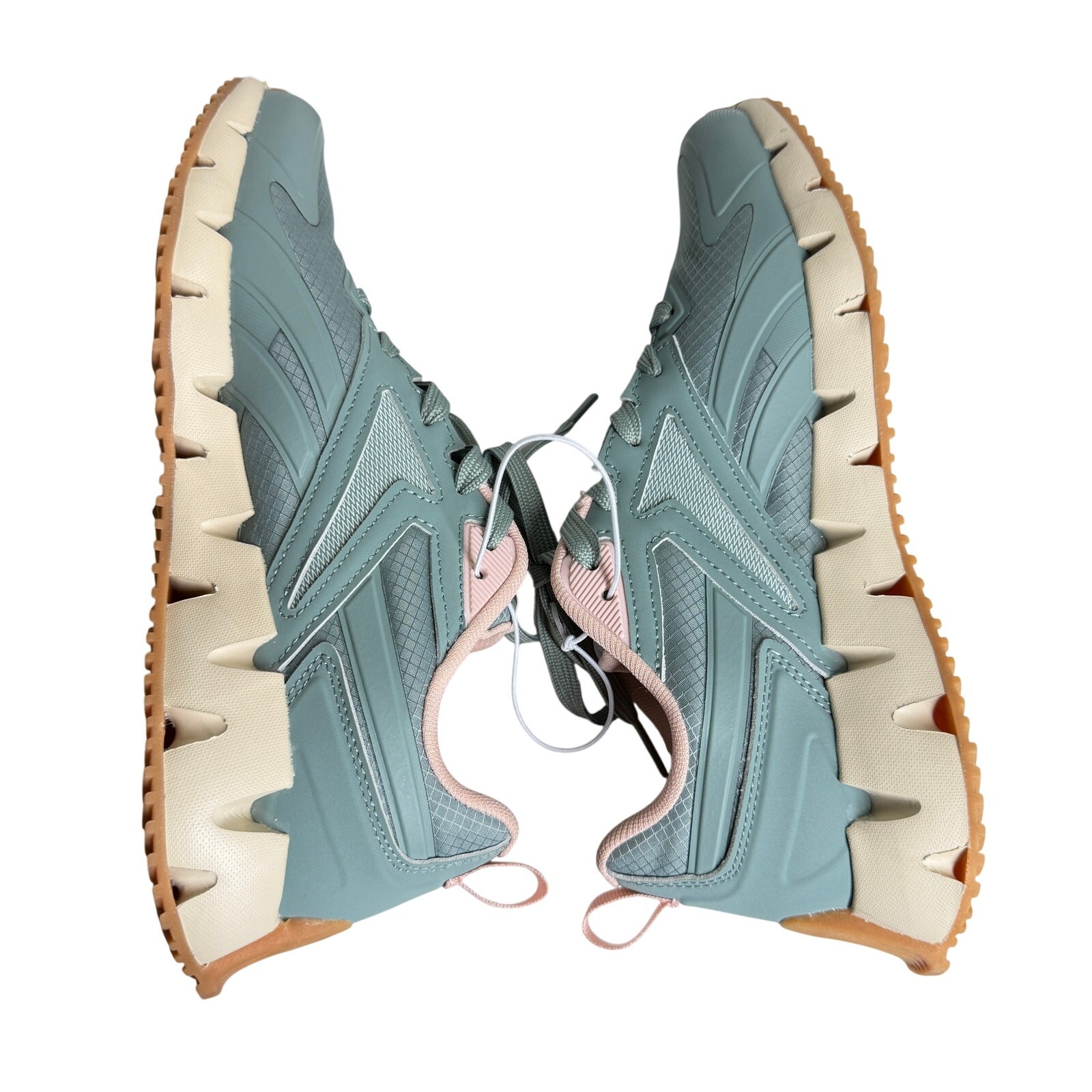 NWOT Reebok Zig Dynamica STR Running Shoes Leather Mint Green & Chalk women 9 thumbnail 7