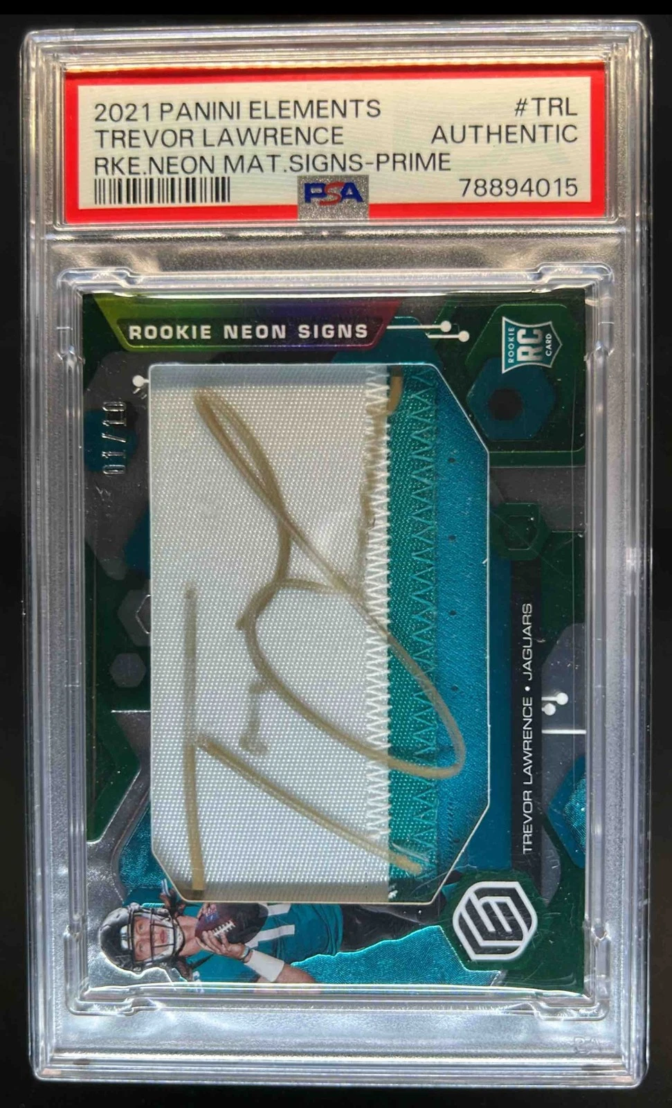 Trevor Lawrence Panini Elements Rookie Neon Material Signs #TRL Prime