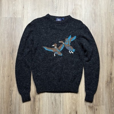 VINTAGE Jonathan David Mallard Ducks Wool Sweater Size Large Pullover Nature