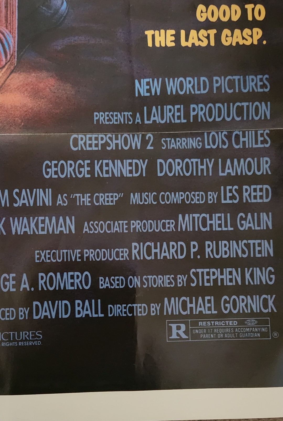 CREEPSHOW 2 Original Folded 1987 Movie Poster 27x41 Inches Great Condition