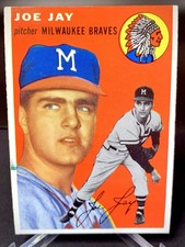 1954 Topps Joe "Joey" Jay #141 Milwaukee Braves Rookie Vintage *Crease Reverse