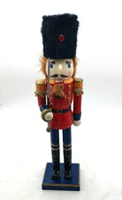 Vintage Nutcracker Military Soldier 14" Tall Red Blue Papakha Dolgencorp 4/2011