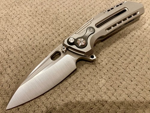 Reate T6000 Satin M390 Blade Bead Blasted Titanium and Zirconium Handle