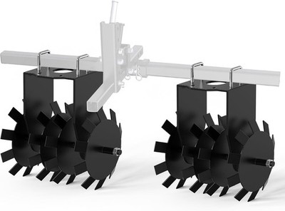 2 PCS Heavy-Duty Steel Disc Plow Harrow for ATV/UTV Manual Implement 2'' Receiver